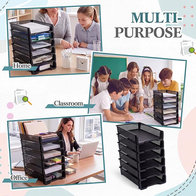 Geetery Set of 12 Turn in Trays Classroom Plastic Trays - Image 5