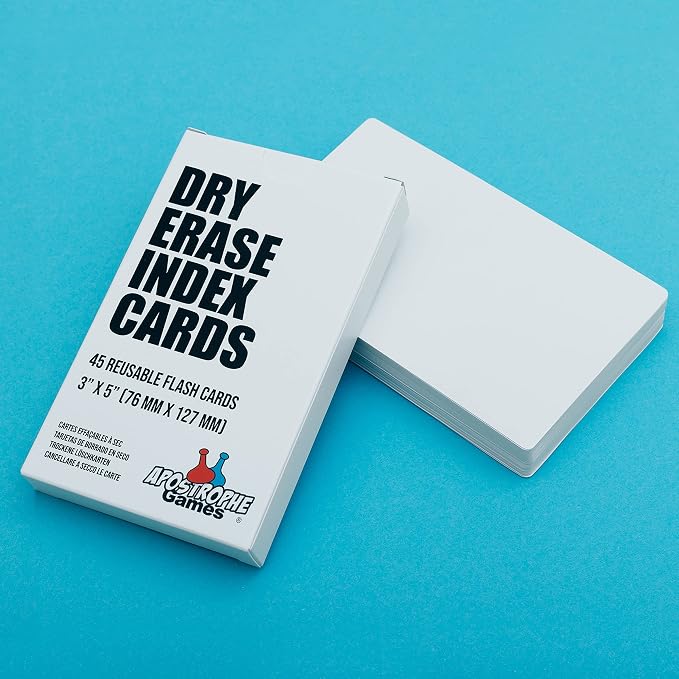 Dry Erase Index Cards – 45pcs Laminated 3x5" Cards Blank w/Box – Reusable Dry - Image 2