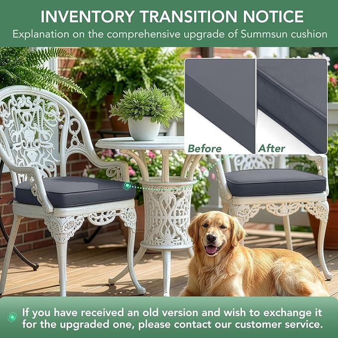 Outdoor Chair Cushions Set of 4: Waterproof & Fade Resistant Patio Furniture - Image 9