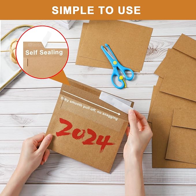 Silunkia Brown Blank Note Cards and Envelopes 4 x 6 Heavyweight Single Panel - Image 5