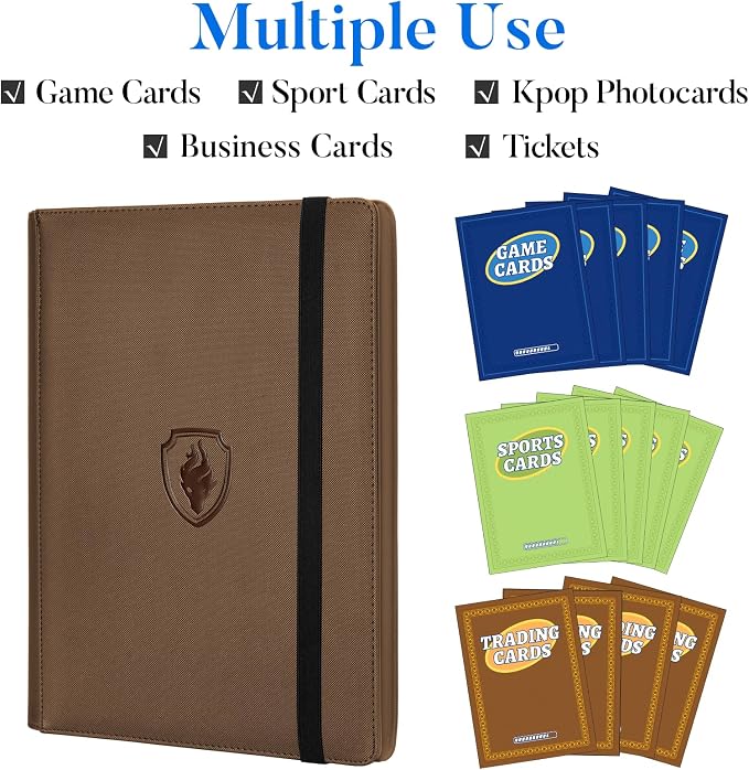 Premium 9 Pocket Card Binder for 540 Cards, Fabmaker PU Cover Trading Card - Image 3