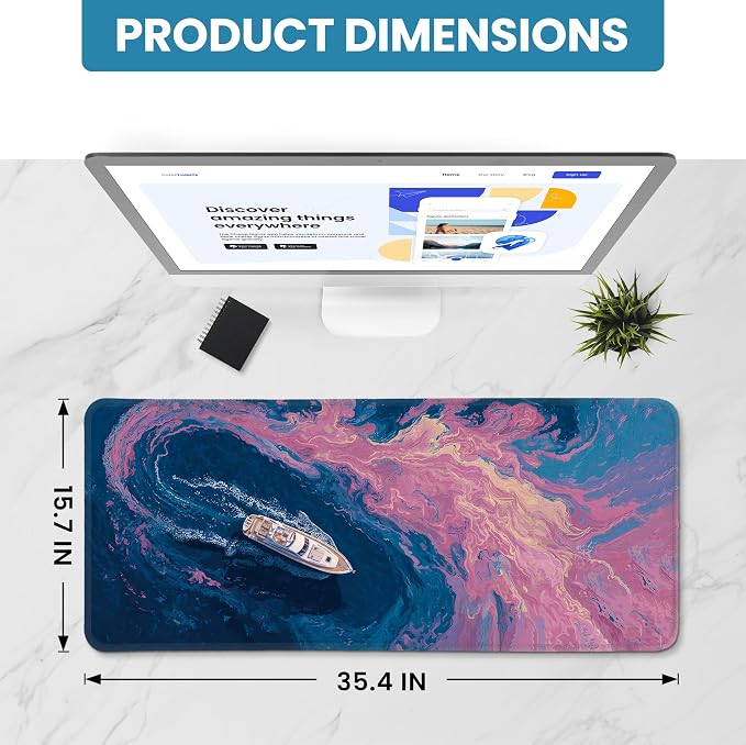 Aesthetic Desk Mat, Cute Vivid Sea Desk Pad Protector - Image 2