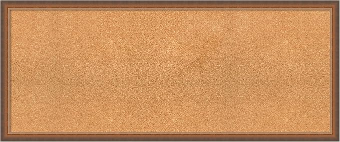 Amanti Art Natural Cork Board for Wall, 20x48 Vision Board with Bronze Frame, Oversize Corkboard Office Decor for Home Organization, Modern Corkboard Pinboard to Display Items for Home Organization-DeskLoop Office