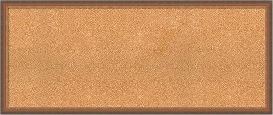 Amanti Art Natural Cork Board for Wall, 20x48 Vision Board with Bronze Frame, Oversize Corkboard Office Decor for Home Organization, Modern Corkboard Pinboard to Display Items for Home Organization-DeskLoop Office