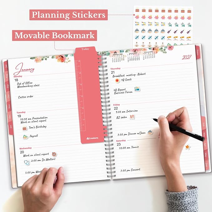 CRANBURY Planner 2026-2027 8.5x11, Academic Year Monthly and Weekly Calendar - Image 7