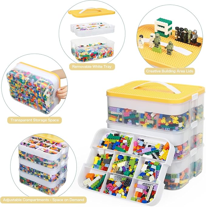 Douorgan Toy Storage Organizer for Lego Stackable Organizer Bins - Image 3