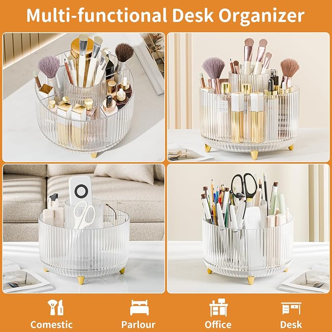 fanado 360° Rotate Makeup Brush Holder Organizer, Makeup Organizers Countertop - Image 3