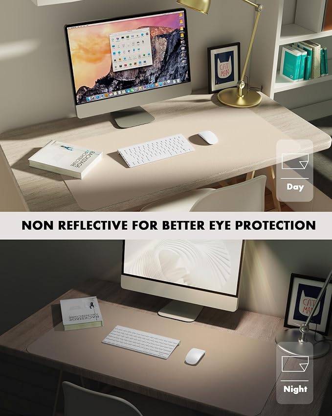 YSAGi Double-Sided Desk Pad, Leather Desk Mat, Eco Cork Desk Pad Protector - Image 7