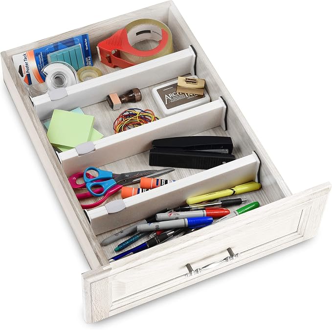 RAPTUROUS Adjustable Drawer Dividers 4 Pack, 2.5" High, 13-22" Long, Dresser - Image 6