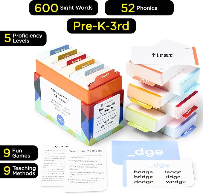 Award-Winning Learn to Read Flash Cards – 652 Sight Words & Phonics - Image 3