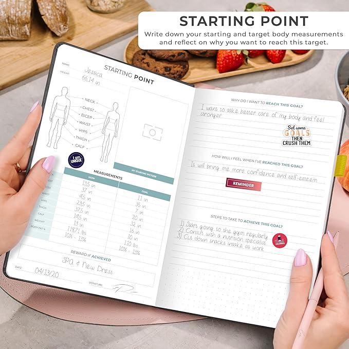 Clever Fox Weekly Meal Planner - Weekly & Daily Meal Prep Journal with Shopping and Grocery Lists for Menu Planning, Healthy Diet & Weight Loss Tracking, Lasts 1 Year, Undated, A5 - Black-DeskLoop Office