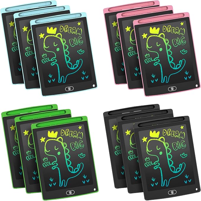12 Pack LCD Writing Tablet for Kids, Colorful Toddler Drawing Tablet Doodle by LEYAOYAO
