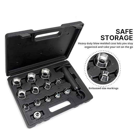 NEIKO 02604A Hole Punch Set | SAE & Metric, 3/16” – 1-3/8” & 5 – 35mm | 14 - Image 5