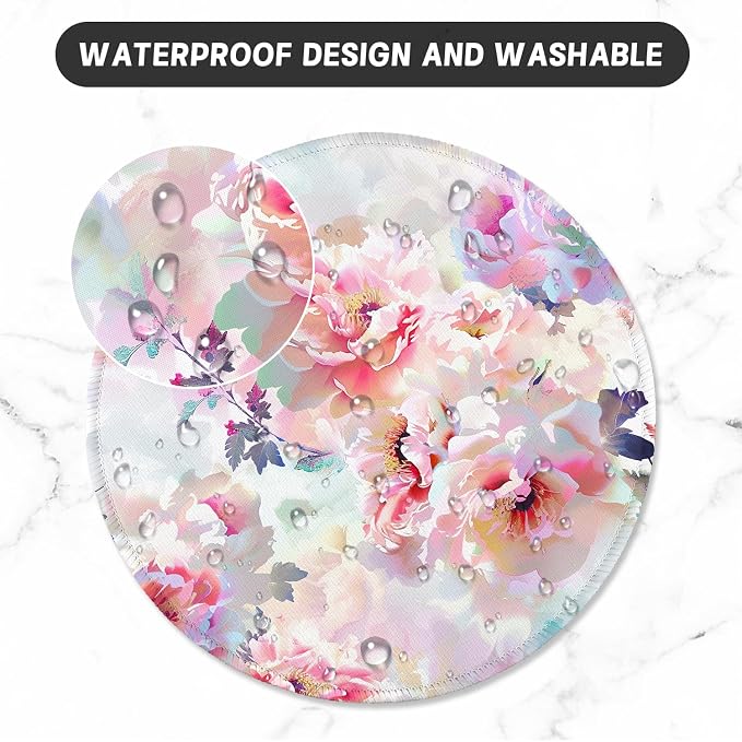 ITNRSIIET Round Mouse Pad with Stitched Edge Premium-Textured Waterproof - Image 5