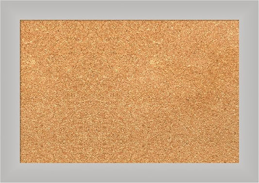 Amanti Art Natural Cork Board for Wall, 15x21 Vision Board with Silver Wood Frame, Small Corkboard Office Decor for Home Organization, Modern Corkboard Pinboard to Display Items for Home Organization-DeskLoop Office