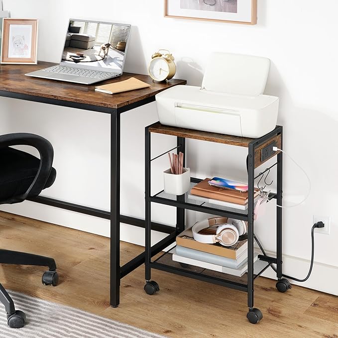 HOOBRO Industrial Printer Stand, 3-Tier Mobile Printer Table, Rolling Cart - Image 3