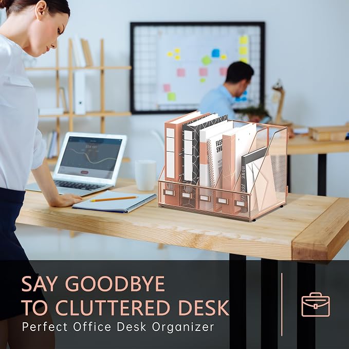 DALTACK Desk Organizers Metal Magazine File Holder - Image 5