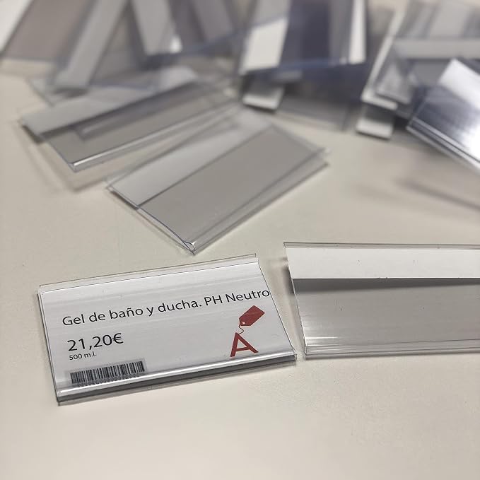 Pack of 100 Transparent Self-Adhesive Label Holders 39 mm Height 70 mm Length by Unknown