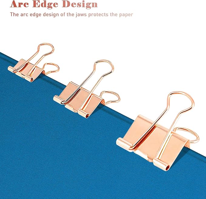 Mini Binder Clips, 120 Pack, 5/8 Inch, Standard 15mm, Rose Gold, Binder Paper - Image 5