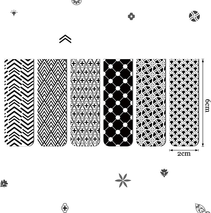 Zonon 24 Pcs Magnetic Bookmarks Bulk Clips Black White Classic Magnetic Page - Image 2