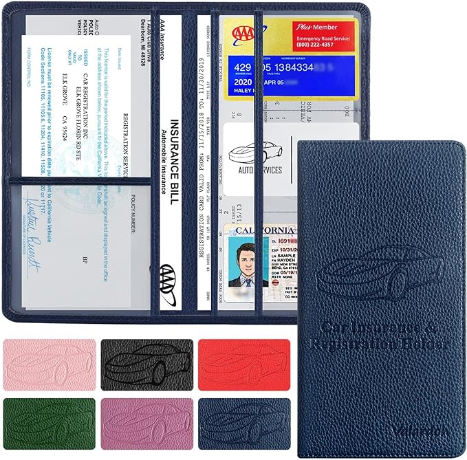 Valardoh Premium Car Registration and Insurance Card Holder, Car Document Holder by Valardoh