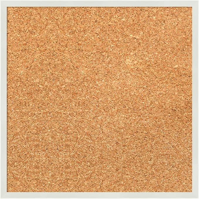 Amanti Art Natural Cork Board for Wall, 13x13 Vision Board with White Frame, X-Small Corkboard Office Decor for Home Organization, Modern Corkboard Pinboard to Display Items for Home Organization in-DeskLoop Office