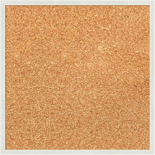 Amanti Art Natural Cork Board for Wall, 13x13 Vision Board with White Frame, X-Small Corkboard Office Decor for Home Organization, Modern Corkboard Pinboard to Display Items for Home Organization in-DeskLoop Office