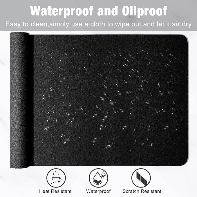 Hsurbtra Desk Pad, 35.5" x 17" PU Leather Desk Mat, XXL Extended Mouse Pad - Image 6