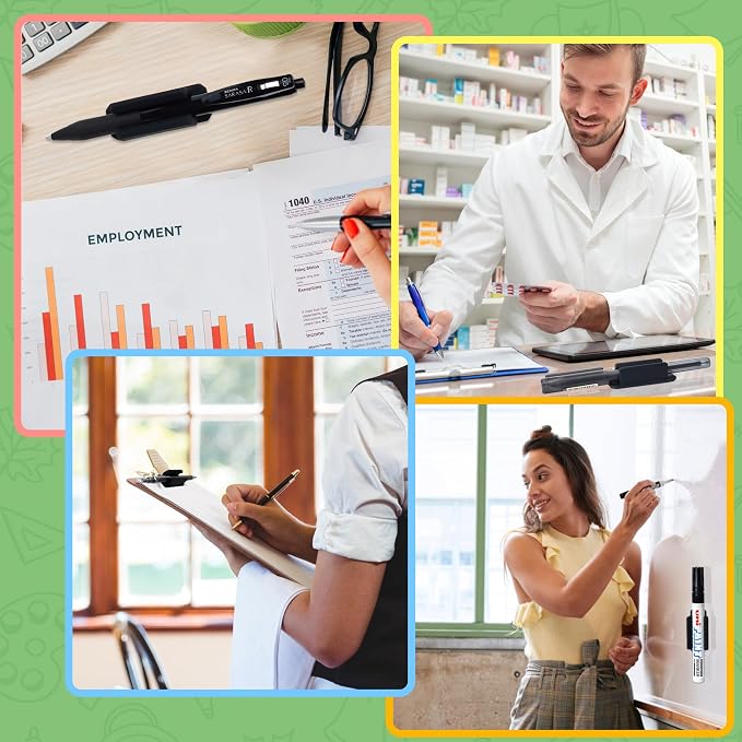10 PCS Pen Holder for Desk, Adhesive Pen Holder for Classroom Clipboard - Image 5