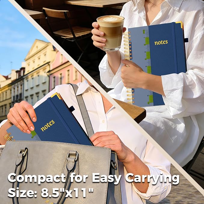 XYark A4 Hardcover Spiral Notebook, 8.5"x11" College Ruled Notebooks - Image 9