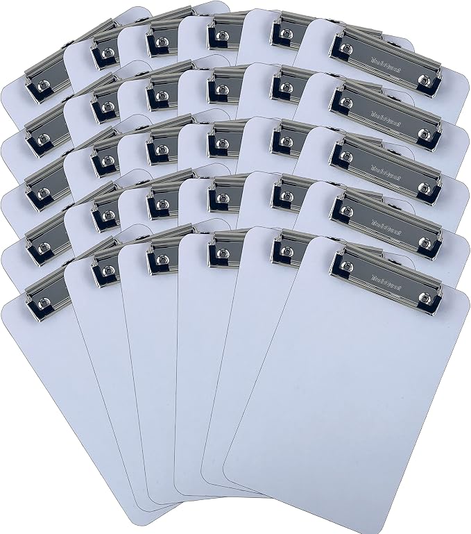Trade Quest Small Memo Size 6'' x 9'' Clipboards Low Profile Clip Dry Erase by Trade+Quest+Global+Corp