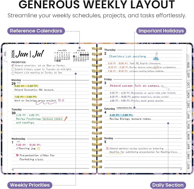 Planner 2026-2027, Academic Year Monthly and Weekly Calendar Planner, Jul 2026 - Image 3