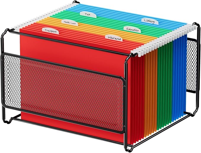 MaxGear Hanging File Organizer Box, Letter Size File Folder Organizer Desk | by MaxGear
