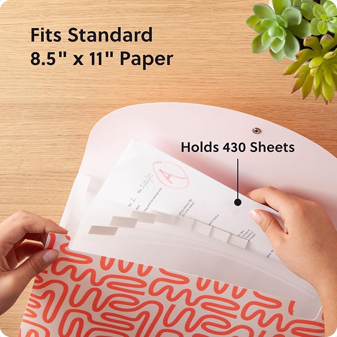 U Brands 13-Pocket Accordion File Organizer, Letter Size, Expandable File - Image 3