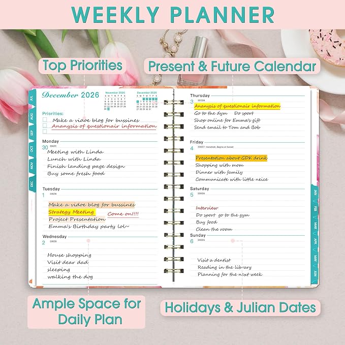Planner 2026-2027 Weekly and Monthly Calendar Planner Jul 2026-Jun 2027 | - Image 3