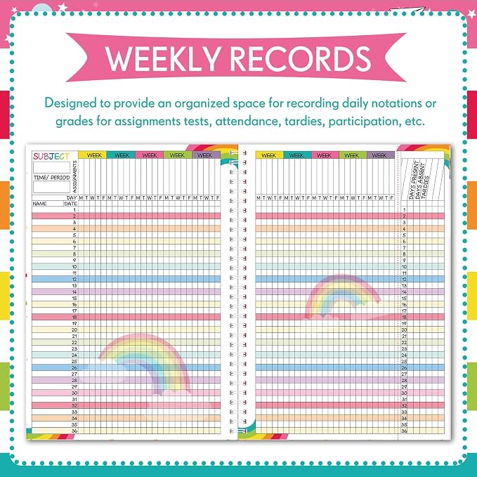 Fuyoooo Teacher Record Book Teacher Grade Books 2026-2027 Spiral Bound Record - Image 6