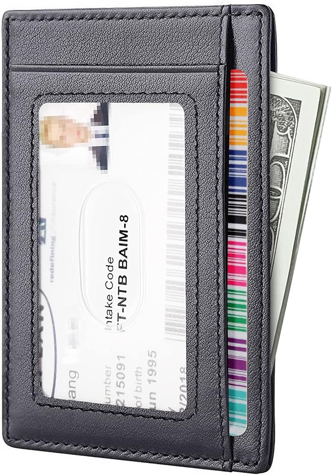 Travelambo Front Pocket Minimalist Leather Slim Wallet RFID Blocking Medium Size - Image 2