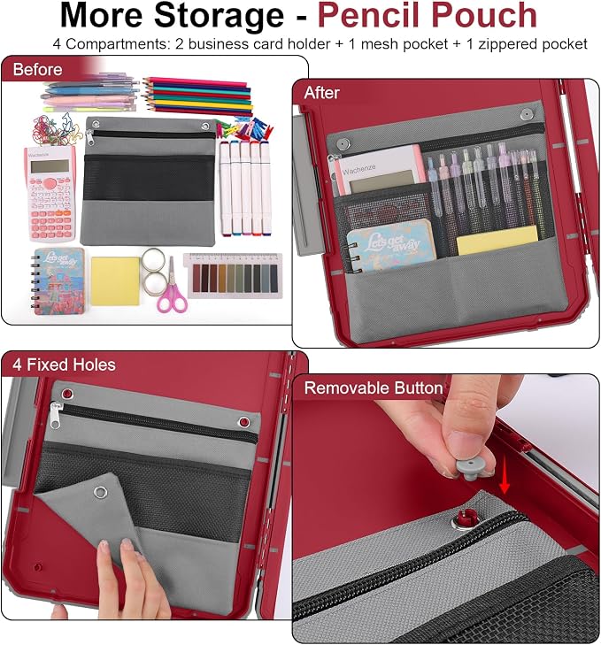 Thicker Clipboard with Storage, Internal Pen Pouch Included, A4 / Letter Size - Image 3