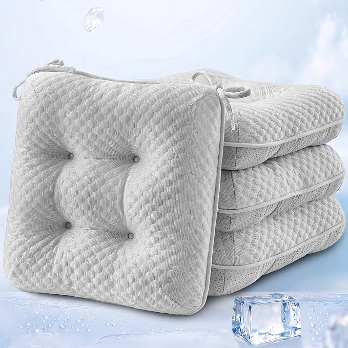BETU Cooling Chair Cushions Set of 4, 3.5” Thick Seat Cushions, Breathable by BETU