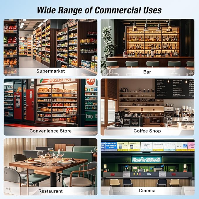 Commercial Beverage Refrigerator, 40 Inch 35 Cu.Ft. Commercial Drink Fridge, Display Refrigerator with Double Glass Door, Commercial Display Fridge with 8 Adjustable Shelves, for Shop,Restaurant,Bar-DeskLoop Office