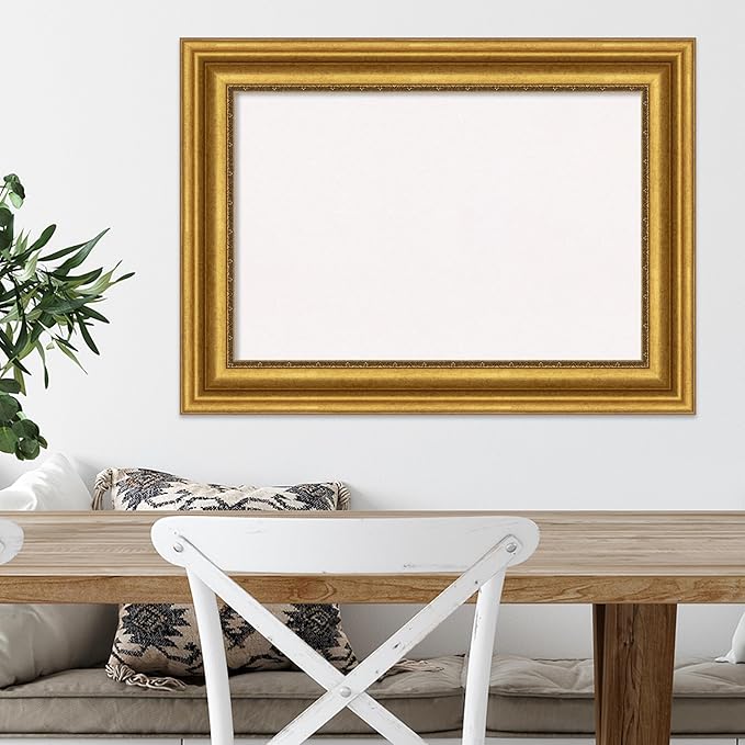 Amanti Art White Cork Board for Wall, 22x30 Vision Board with Gold Frame, Medium Corkboard Office Decor for Home Organization, Traditional Corkboard Pinboard to Display Items for Home Organization in-DeskLoop Office