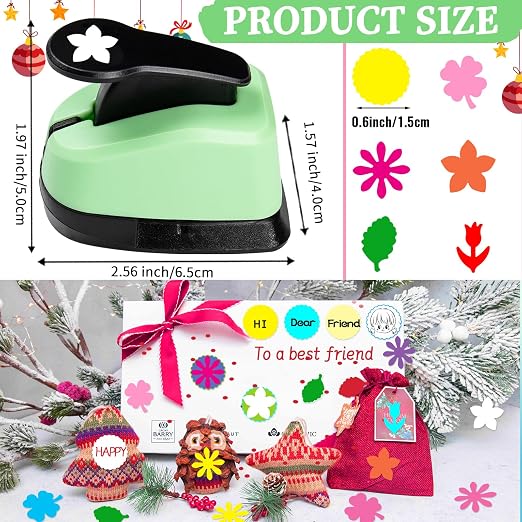 Flower Hole Punch FlowerPunch 6 PCS Paper Punches Set 0.6 inch Scrapbooking - Image 3