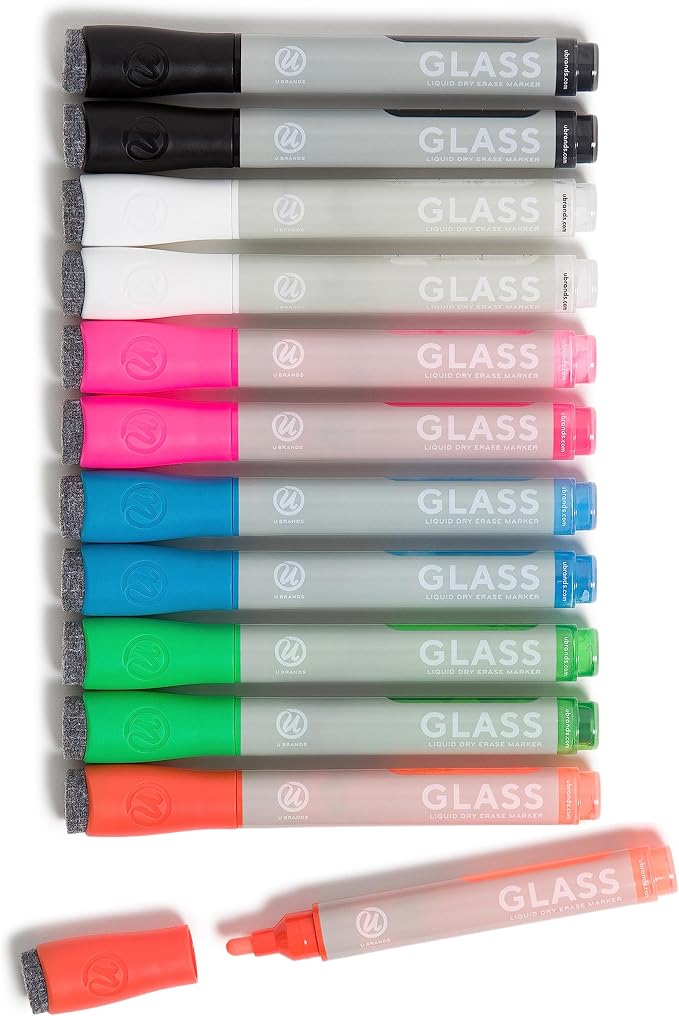 U Brands Bold Tip Liquid Glass Whiteboard Markers by UBrands