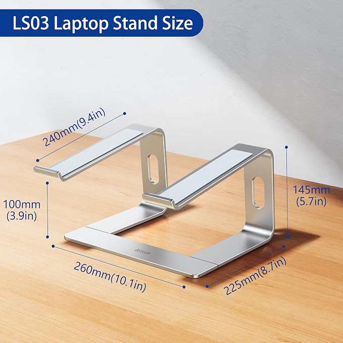 BESIGN LS03 Aluminum Laptop Stand, Ergonomic Detachable Computer Stand - Image 4