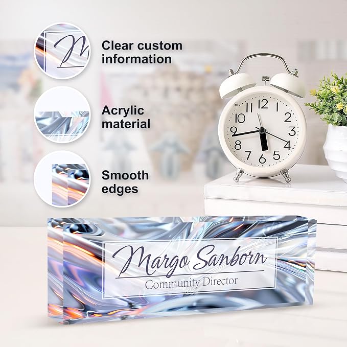 Personalized Name Plate for Desk, Custom Desk Name Plate, Acrylic Name Plate - Image 3