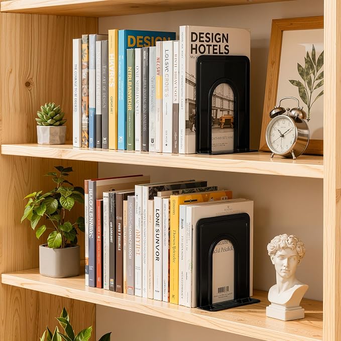 HappyHapi Book Ends, Bookends for Shelves, Book Ends for Heavy Books Holders - Image 5