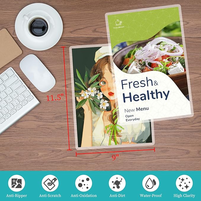 5 Mil Thermal Laminating Sheets 300 Pack, Clear 9" x 11.5" Laminating Pouches Rounded Corner, Holds 8.5 x 11 Inch Sheet, Letter Size Lamination Paper for Laminators-DeskLoop Office