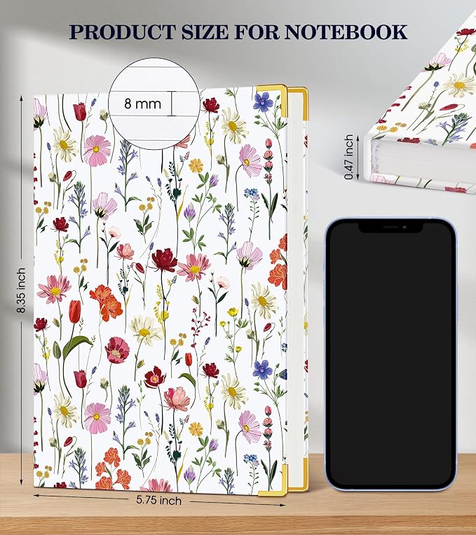 Lined Journal Notebook for Women, A5 Hardcover Leather Journaling Notebooks for - Image 3