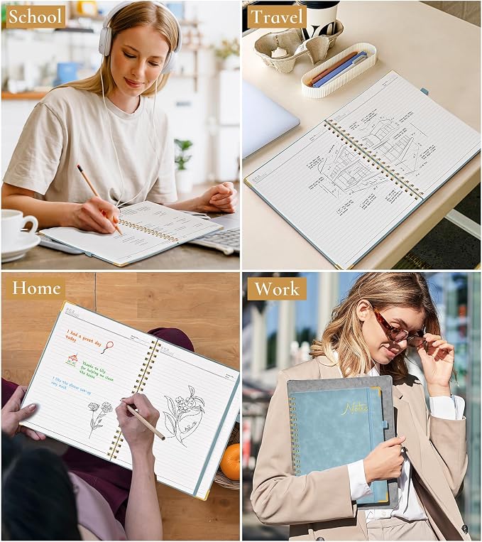 Hardcover Spiral Notebook Journal 8.5” x 11”, A4 Large Leather Notebooks - Image 7