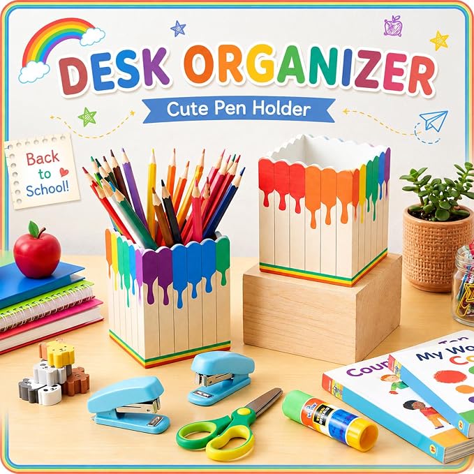 Sherr 2 Pcs Wood Pencil Holder Pen Holder - Image 5